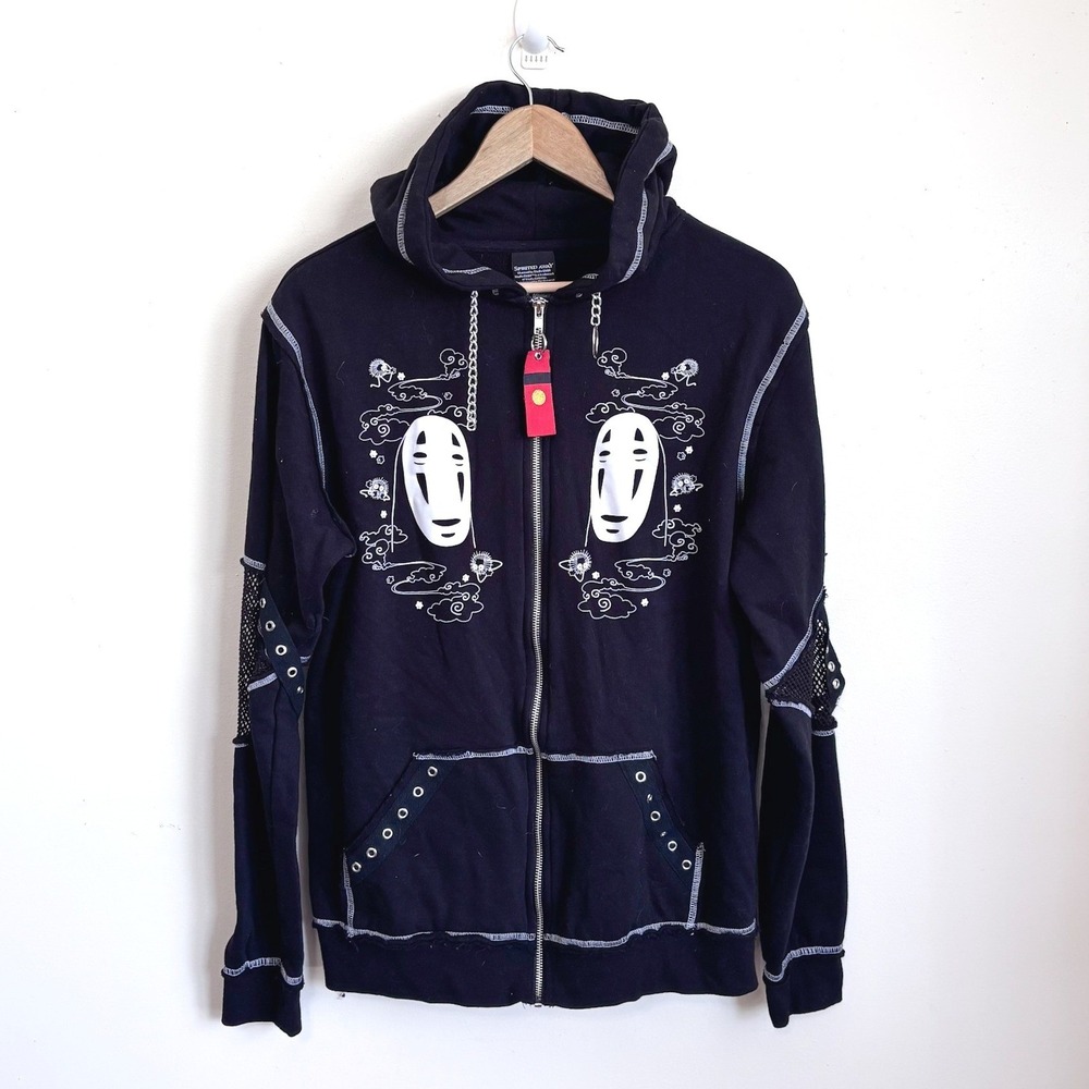 Studio Ghibli Womens Spirited Away No Face Hoodie Medium Anime Goth Oversized